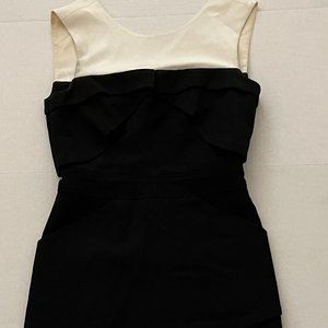 BCBG MAX AZRIA SIZE 0 BLACK WHITE DRESS $275 RETAIL
